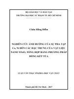 Nghiên cứu ảnh hưởng của sự pha tạp Co, Ni đến các đặc trưng của vật liệu nano YFeO3 tổng hợp bằng phương pháp đồng kết tủa (Luận văn thạc sĩ)