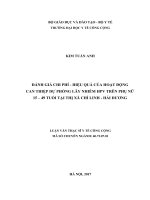 Đánh giá chi phí   hiệu quả của hoạt động can thiệp dự phòng lây nhiễm HPV trên phụ nữ 15   49 tuổi tại thị xã chí linh   hải dương 