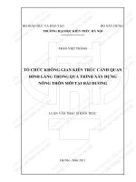 Tổ chức không gian kiến trúc cảnh quan đình làng trong quá trình xây dựng nông thôn mới tại hải dương (tt) 