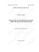Quản lý đầu tư hạ tầng giao thông đô thị tại thành phố hà nội (tt) 