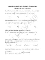 Chuyên đề các bài toán tích phân vận dụng cao 
