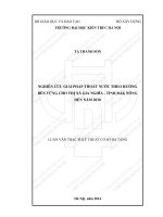 Nghiên cứu giải pháp thoát nước theo hướng bền vững cho thị xã gia nghĩa   tỉnh đắk nông đến năm 2030 (tt) 