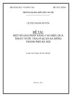 Một số giải pháp nâng cao hiệu quả thoát nước thải ở quận hà đông thành phố hà nội (tt) 