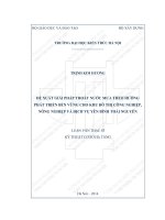 Đề xuất giải pháp thoát nước mưa theo hướng phát triển bền vững cho khu đô thị công nghiệp, nông nghiệp và dịch vụ yên bình   thái nguyên (tt) 