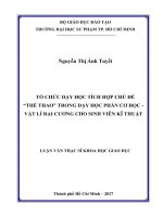Tổ chức dạy học tích hợp chủ đề “Thể thao” trong dạy học phần cơ học – vật lí đại cương cho sinh viên kĩ thuật (SVKT) (Luận văn thạc sĩ)