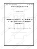 Nâng cao hiệu quả quản lý thực hiện dự án đầu tư xây dựng nhà ở cao tầng trên địa bàn thành phố hà nội (tt) 