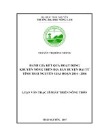 Đánh giá kết quả hoạt động khuyến nông trên địa bàn huyện đại từ tỉnh thái nguyên giai đoạn 2014 2016 