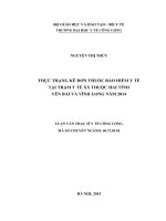 Thực trạng kê đơn thuốc bảo hiểm y tế tại trạm y tế xã thuộc hai tỉnh yên bài và vĩnh long 