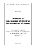 Trách nhiệm xã hội của các doanh nghiệp Nhà nước ở Việt Nam trong quá trình hội nhập quốc tế hiện nay (tt)