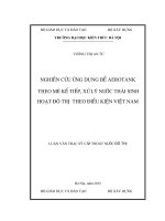 Nghiên cứu ứng dụng bể aerotank theo mẻ kế tiếp, xử lý nước thải sinh hoạt đô thị theo điều kiện việt nam (tt) 
