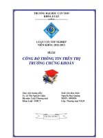 LUẬN văn LUẬT THƯƠNG mại CÔNG bố THÔNG TIN TRÊN THỊ TRƯỜNG CHỨNG KHOÁN 