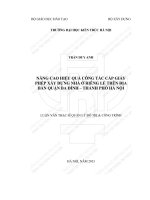 Nâng cao hiệu quả công tác cấp giấy phép xây dựng nhà ở riêng lẻ trên địa bàn quận ba đình   thành phố hà nội (tt) 