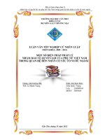 LUẬN văn LUẬT THƯƠNG mại một số BIỆN PHÁP PHÁP lý NHẰM bảo vệ QUYỀN lợi của PHỤ nữ VIỆT NAM TRONG QUAN hệ hôn NHÂN có yếu tố nước NGOÀI 