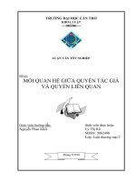 LUẬN văn LUẬT THƯƠNG mại mối QUAN hệ GIỮA QUYỀN tác GIẢ và QUYỀN LIÊN QUAN 