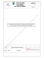 METHOD STATEMENT FOR INSTALLATION OF CABLE TRAYS