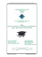 LUẬN văn LUẬT HÀNH CHÍNH QUẢN lý NHÀ nước về LĨNH vực bảo HIỂM xã hội – THỰC TIỄN ở TỈNH bến TRE 