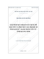 Giải pháp quy hoạch xây dựng để bảo tồn và phát huy giá trị khu di tích lịch sử  danh thắng yên tử   tỉnh quảng ninh (tt) 