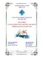 LUẬN văn LUẬT THƯƠNG mại HOÀN THIỆN các QUY ĐỊNH về hạn CHẾ PHÂN CHIA DI sản TRONG LUẬT dân sự VIỆT NAM 