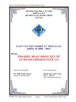 LUẬN văn LUẬT HÀNH CHÍNH tìm HIỂU HOẠT ĐỘNG xét xử án HÀNH CHÍNH ở nước TA 