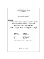Đánh giá thực trạng sử dụng đất phục vụ xây dựng nông thôn mới của xã Vạn Linh – huyện Chi Lăng – tỉnh Lạng Sơn (Khóa luận tốt nghiệp)