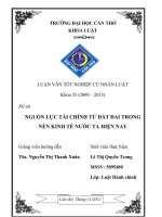 LUẬN văn LUẬT HÀNH CHÍNH NGUỒN lực tài CHÍNH từ đất ĐAI TRONG nền KINH tế nước TA HIỆN NAY 