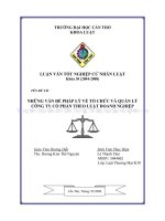 LUẬN văn LUẬT THƯƠNG mại NHỮNG vấn đề PHÁP lý về tổ CHỨC và QUẢN lý CÔNG TY cổ PHẦN THEO LUẬT DOANH NGHIỆP 
