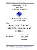 LUẬN văn LUẬT HÀNH CHÍNH TUYỂN DỤNG CÔNG CHỨC NHÀ nước – THỰC TRẠNG và GIẢI PHÁP 