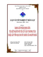 LUẬN văn LUẬT HÀNH CHÍNH RANH GIỚI PHÂN ĐỊNH GIỮA tội cố ý gây THƯƠNG TÍCH HOẶC gây tổn hại CHO sưc KHỎE của NGƯỜI KHÁC 