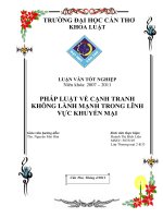 LUẬN văn LUẬT THƯƠNG mại PHÁP LUẬT KHÔNG LÀNH MẠNH TRONG LĨNH vực KHUYẾN mại 