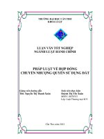 LUẬN văn LUẬT HÀNH CHÍNH PHÁP LUẬT về hợp ĐỒNG CHUYỂN NHƯỢNG QUYỀN sử DỤNG đất 