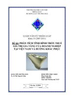 LUẬN văn LUẬT THƯƠNG mại PHÂN TÍCH TÌNH HÌNH TRỐN THUẾ GIÁ TRỊ GIA TĂNG của DOANH NGHIỆP tại VIỆT NAM và HƯỚNG KHẮC PHỤC 