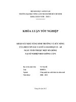 KHẢO SÁT KHẢ NĂNG SINH TRƯỞNG VÀ SỨC SỐNG CỦA HEO CON SAU CAI SỮA GIAI ĐOẠN 21 – 60 NGÀY TUỔI THUỘC MỘT SỐ GIỐNG TẠI XÍ NGHIỆP HEO GIỐNG CẤP I