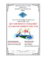 LUẬN văn LUẬT THƯƠNG mại QUY CHẾ PHÁP lý về đại DIỆN của DOANH NGHIỆP ở VIỆT NAM 