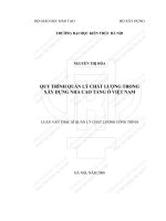 Quy trình quản lý chất lượng trong xây dựng nhà cao tầng ở việt nam (tt) 
