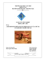 LUẬN văn LUẬT THƯƠNG mại CHẾ ĐỊNH bảo HIỂM TRÁCH NHIỆM dân sự của CHỦ XE  cơ GIỚI đối với bên THỨ BA 