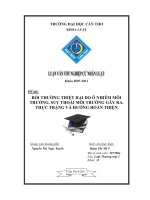LUẬN văn LUẬT THƯƠNG mại bồi THƯỜNG THIỆT hại DO ô NHIỄM môi TRƯỜNG, SUY THOÁI môi TRƯỜNG gây RA  THỰC TRẠNG và HƯỚNG HOÀN THIỆN 
