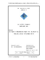 LUẬN văn LUẬT THƯƠNG mại GIẢI QUYẾT TRANH CHẤP QUYỀN sử DỤNG đất ở TOÀ án – lý LUẬN và THỰC TIỄN 