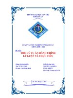 LUẬN văn LUẬT THƯƠNG mại THỤ lý vụ án HÀNH CHÍNH lý LUẬN và THỰC TIỄN 
