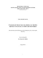 ỨNG DỤNG KỸ THUẬT XOAY DA TRONG CÁC TRƯỜNG HỢP MẤT VÙNG DA BẢ VAI TRÊN CHÓ THÍ NGHIỆM