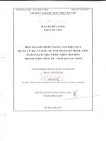 Một số giải pháp nâng cao hiệu quả quản lý dự án đầu tư xây dựng sử dụng vốn ngân sách nhà nước trên địa bàn thành phố uông bí tỉnh quảng ninh (tt) 