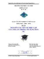 LUẬN văn LUẬT HÀNH CHÍNH NGUYÊN tắc xét xử độc lập của tòa án TRONG tố TỤNG dân sự 