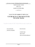 LUẬN văn LUẬT HÀNH CHÍNH vấn đề QUẢN lý hộ TỊCH có yếu tố nước NGOÀI 