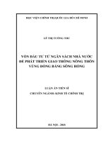 Vốn đầu tư từ ngân sách Nhà nước để phát triển giao thông nông thôn vùng Đồng bằng sông Hồng (Luận án tiến sĩ)