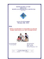 LUẬN văn LUẬT THƯƠNG mại NHỮNG vấn đề PHÁP lý về đại DIỆN của DOANH NGHIỆP THEO PHÁP LUẬT VIỆT NAM HIỆN HÀNH 