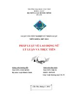LUẬN văn LUẬT HÀNH CHÍNH PHÁP LUẬT về LAO ĐỘNG nữ lý LUẬN và THỰC TIỄN 