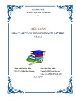 TIỂU LUẬN  KHAI THÁC VÀ SỬ DỤNG PHẦN MỀM DẠY HỌC VẬT LÍ