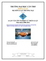 LUẬN văn LUẬT THƯƠNG mại GIẢI QUYẾT TRANH CHẤP THƯƠNG mại BẰNG CON ĐƯỜNG TRỌNG tài THEO PHÁP LUẬT VIỆT NAM HIỆN HÀNH 