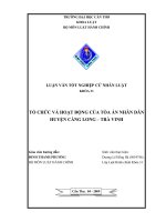 LUẬN văn LUẬT HÀNH CHÍNH tổ CHỨC và HOẠT ĐỘNG của tòa án NHÂN dân HUYỆN CÀNG LONG – TRÀ VINH 