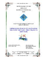 LUẬN văn LUẬT THƯƠNG mại CHÍNH SÁCH lãi SUẤT của NGÂN HÀNG NHÀ nước VIỆT NAM –THỰC TRẠNG và KIẾN NGHỊ 
