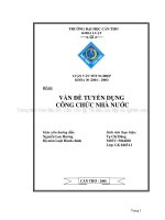 LUẬN văn LUẬT HÀNH CHÍNH vấn đề TUYỂN DỤNG CÔNG CHỨC NHÀ nước 